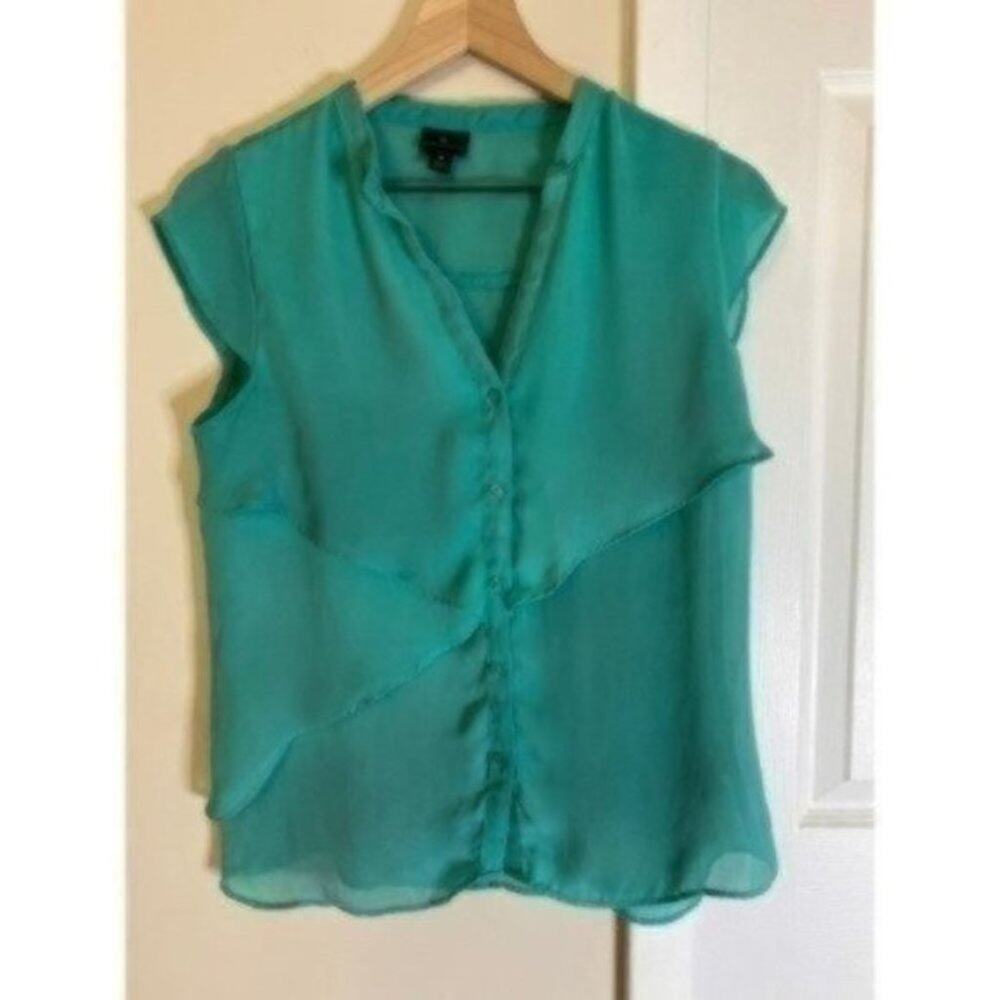 Worthington Turquoise Sleeveless Blouse Women’s Size M